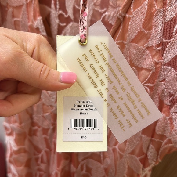 NWT LoveShackFancy Kamber Pink Floral Maxi Dress Gown - Picture 3 of 13